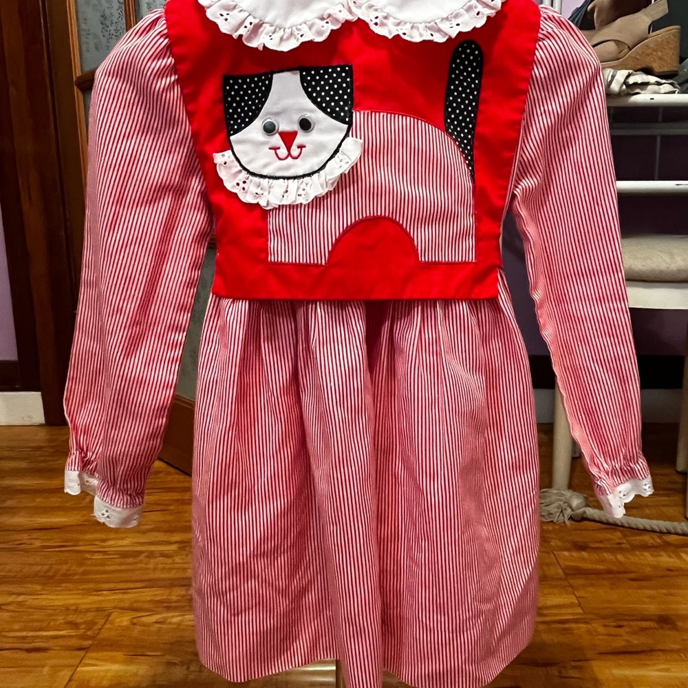 Nannette Red and White Striped Cat Costume